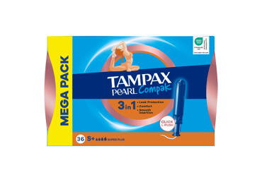 Tamponai TAMPAX Compak Pearl Super Plus, 36 vnt.
