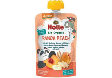 Eko persikų,abrikosų,ban.tyrelė HOLLE PANDA PEACH (8+ mėn.), 100 g