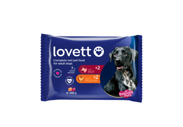 Konservuotas šunų ėdalas LOVETT su paukštiena ir jautiena, 400 g