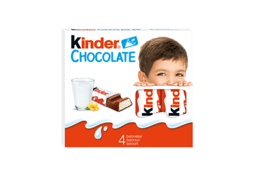 Pieninio šokolado batonėliai KINDER CHOCOLATE su pieno įdaru, 50 g