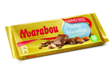 Pieninis šokoladas MARABOU su sūriais migdolais, 220 g