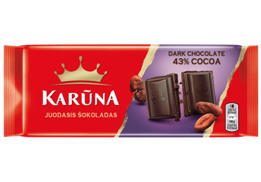 Juodasis šokoladas KARŪNA, 80 g Juodasis šokoladas KARŪNA, 80 g