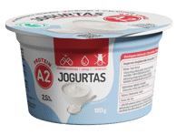 Jogurtas iš A2 pieno, be laktozės, 2,5 % rieb., 180 g