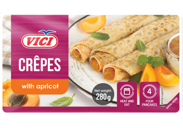 Šaldyti blyneliai su abrikosų įdaru VIČI, 280 g