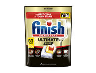 Indaplovių indų ploviklio kapsulės Finish Ultimate Plus Lemon, citrinų kvapo, 83 vnt.