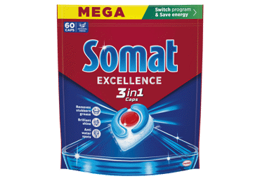 Indaplovių kapsulės "SOMAT Excellence 3in1" 60 vnt.
