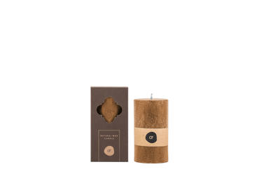 Kvepianti palmių vaško žvakė ruda CANDLE FAMILY, 10 cm