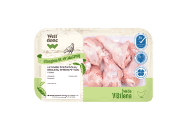 Šv. viščiukų sparnelių peteliai WELL DONE, užaug. be antib., 500 g