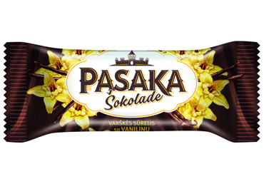 Šokoladu glaistytas varškės sūrelis PASAKA su vanile, 21 %, 40 g