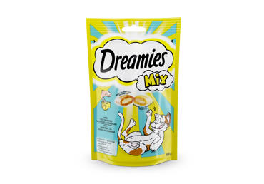 Kačių skanėstas DREAMIES su lašiša ir sūriu, 60 g, 60 g