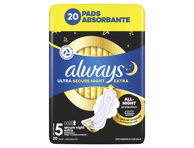 Higieniniai paketai ALWAYS Ultra Secure Night Extra, S5, 20 vnt.