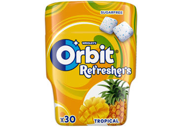 Becukrė kramtomoji guma ORBIT, vaisių skonio, 67 g