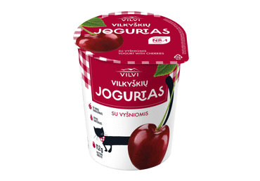 Jogurtas su vyšniomis VILKYŠKIŲ, 3,6 % rieb., 350 g