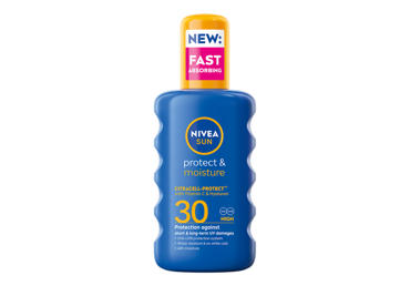 Purškiamas apsauginis losjonas nuo saulės NIVEA SUN Protect & Moisture, SPF 30, 200 ml