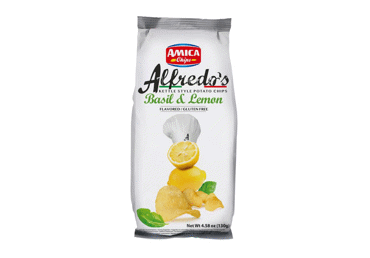 Traškučiai ALFREDO'S KETTLE, citrinų ir bazilikų skonio, 130 g
