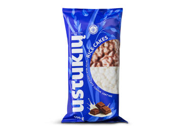 Ryžių trapučiai su pieninio šokolado glaistu USTUKIŲ MALŪNAS, 100 g
