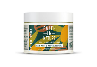 Taukmedžio sviesto ir arganų al. maitinamoji plaukų kaukė, FAITH IN NATURE,  300ml