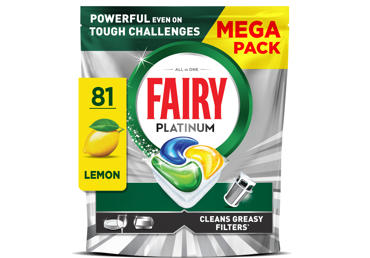 Automatinių indaplovių kapsulės FAIRY Platinum Lemon, 81vnt