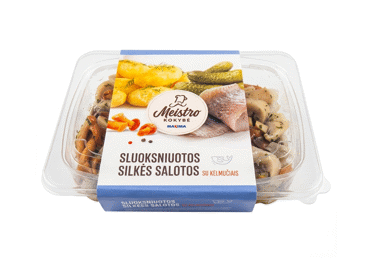 Sluoksniuotos silkės salotos su kelmučiais, 550 g - 1