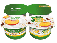 Valgom. jogurtas ACTIVIA su persikais, dribsn., 2,6 % rieb., 480 g