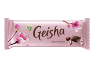 Pieninis šokoladas GEISHA su lazdynų riešutų įdaru, 100 g