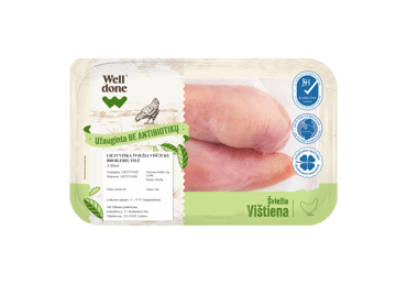 Šviežia viščiukų broilerių filė be antibiotikų WELL DONE, 500 g