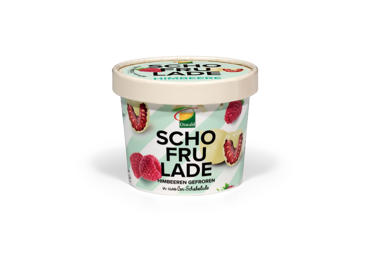 Šaldytos avietės SCHO FRU LADE baltajame šokolade, 130 g