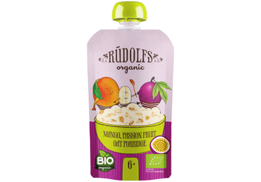 Ekologiška avižinė košė RŪDOLFS su mang., pasif., 6+ mėn., 110 g