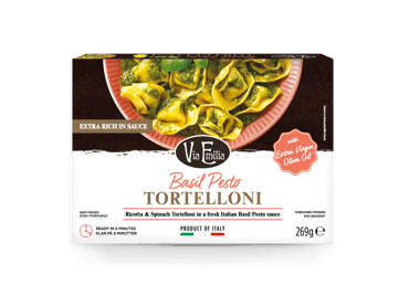 Šaldyti torteliniai VIA EMILIA su rikota, špinatais, pesto padažu, 269 g - 1