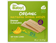 Ekologiški įvairių grūdų vafliai bananų skonio HEY BABY, 6 x 10 g