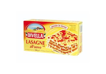 Lazanijos lakštai DIVELLA LASAGNE Nr. 108 su kiaušiniais, 500 g