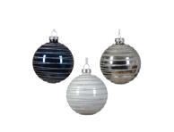 Stiklinis Kalėdų eglės žaisliukas, 8 cm, 3 spalvos