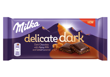 Tam. šok. MILKA su Alpių karvių pienu ir sūria karamele, 85 g
