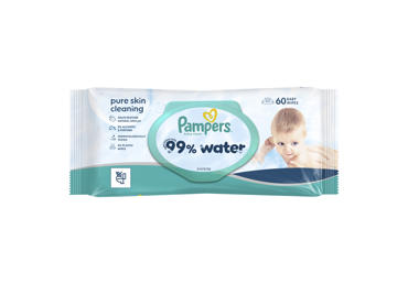 Kūdikių servetėlės PAMPERS Water, 60 vnt.