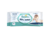 Kūdikių servetėlės PAMPERS Water, 60 vnt.