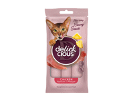 Delickcious™ kreminiai skanėstai vištienos skonio su ananasais. Pašaro papildas suaugusioms katėms, 60 gr