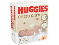 Sauskelnės HUGGIES EXTRA CARE 2, 3-, 24 vnt., 6 kg