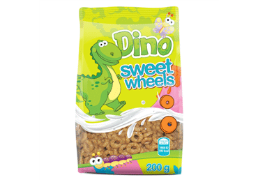 Saldūs žiedeliai DINO SWEET WHEELS, 200 g Saldūs žiedeliai DINO SWEET WHEELS, 200 g