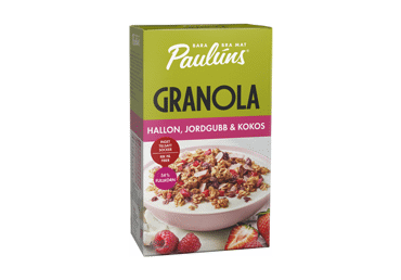 Traškūs javainiai PAULUNS su avietėmis ir braškėmis, 450 g Traškūs javainiai PAULUNS su avietėmis ir braškėmis, 450 g