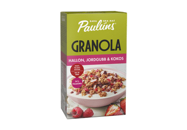 Granola PAULUNS su avietėmis ir braškėmis, 450 g, 450 g