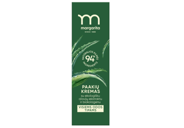 MARGARITA paakių kremas su alavijų ekstraktu ir biokolagenu 15 ml