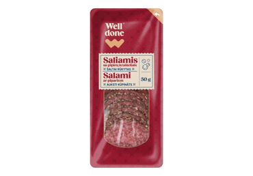 Saliamio griežinėliai su pipirais WELL DONE, 50 g - 2