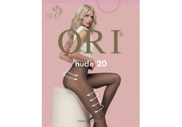 Moteriškos pėdkelnės ORI NUDE 20 den, 5 dydis, nero