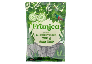 Džiovinti mėlynių kubeliai be pridėtinio cukraus FRUNICA, 200 g