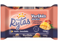 Saldus varškės sūrelis RYTAS su persikais ir mangais, 7 % rieb., 100 g