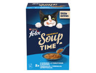 FELIX sriuba katėms su žuvimis (menkėmis, tunais, plekšnėmis) 6*48 g