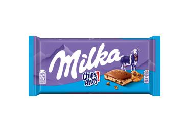 Pieninis šokoladas MILKA su sausainių CHIPS AHOY gabaliukais, 100 g