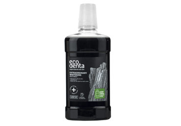 ECODENTA juodas balinamasis burnos skalavimo skystis su juodąją anglimi 500 ml