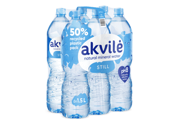 Negazuotas natūralus mineralinis vanduo AKVILĖ, 1,5 l