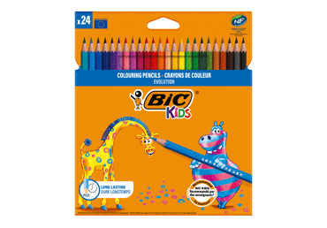 Spalvoti pieštukai BIC KIDS, 24 spalvos